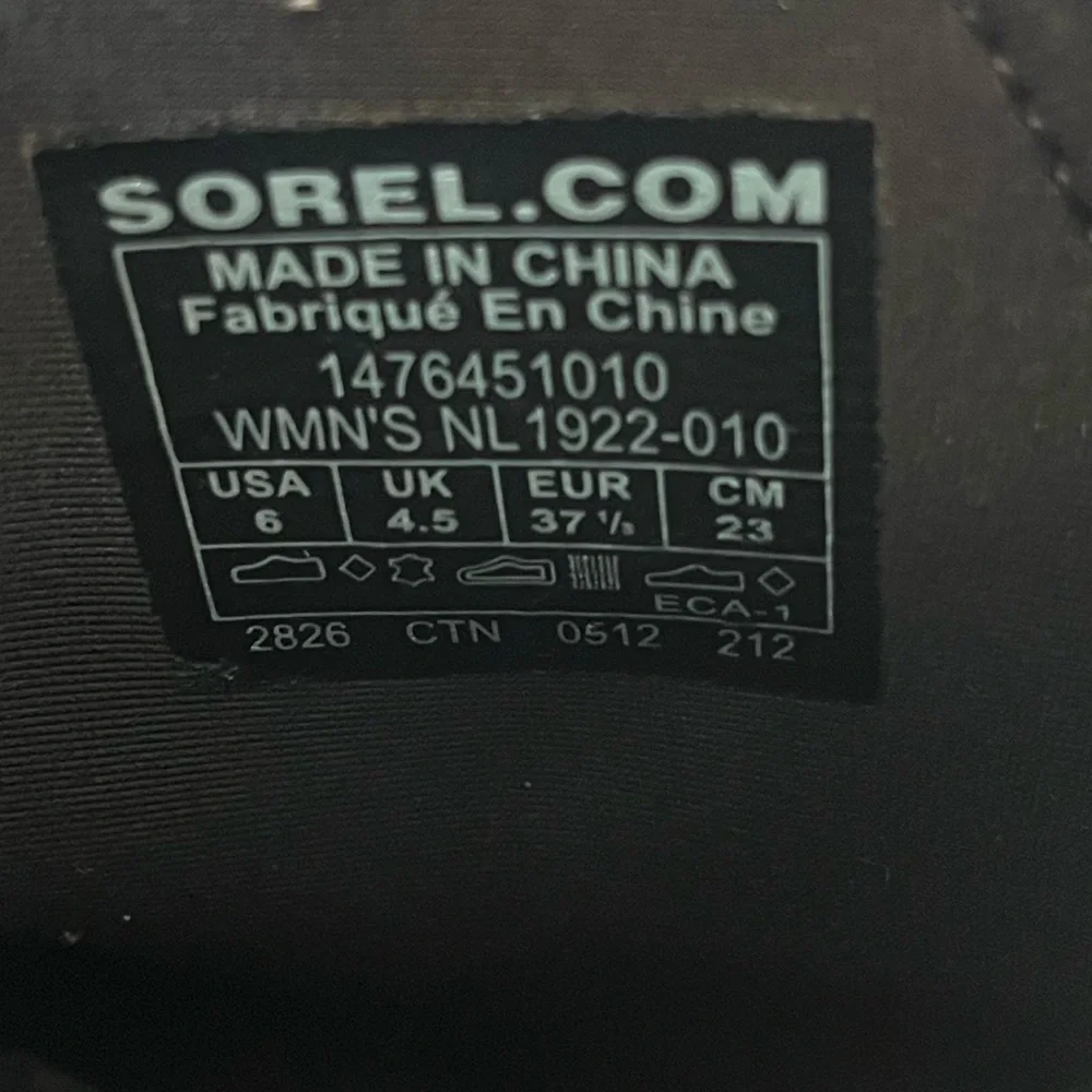 Sorel Medina Rain Heel Boots Black Rubber Size 6